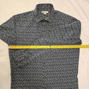 Bar III Blue and Yellow Casual Button Down Shirt